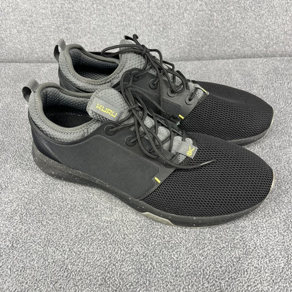 Kuru Atom Mens Size 14 M Black Gray Athletic‎ Running Walking Shoes Sneakers